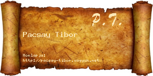 Pacsay Tibor névjegykártya